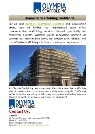 Domestic Scaffolding Guildford