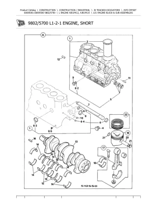 JCB JS70 OFFSET TRACKED EXCAVATOR Parts Catalogue Manual (Serial Number 00695001-00695500)