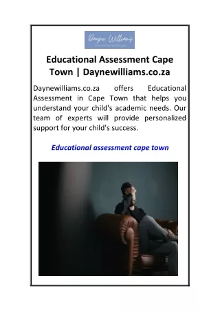 Educational Assessment Cape Town  Daynewilliams.co.za