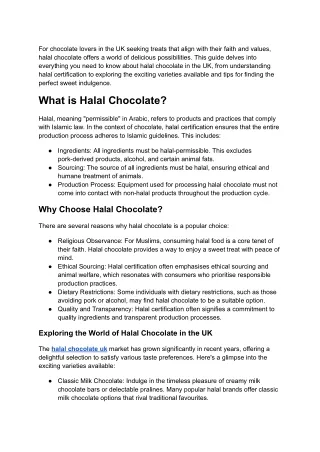 A Delightful Discovery_ Your Guide to Halal Chocolate in the UK