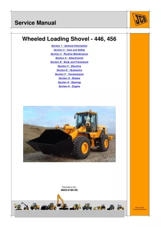 JCB 446 456 WHEELED LOADER Service Repair Manual Instant Download