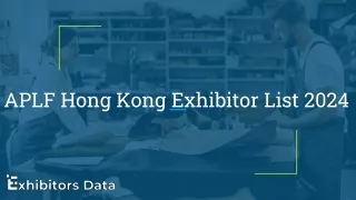 APLF Hong Kong Exhibitor List 2024