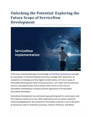 Unlocking the Potential- Exploring the Future Scope of ServiceNow Development