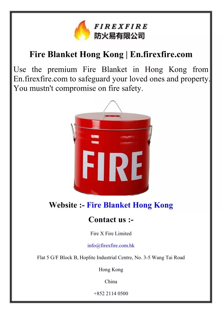 fire blanket hong kong en firexfire com