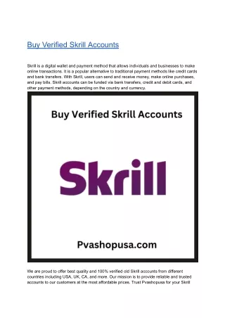 Buy Verified Skrill Accounts