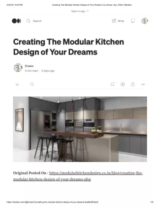 Creating The Modular Kitchen Design of Your Dreams