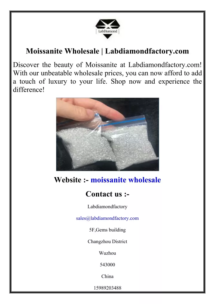moissanite wholesale labdiamondfactory com