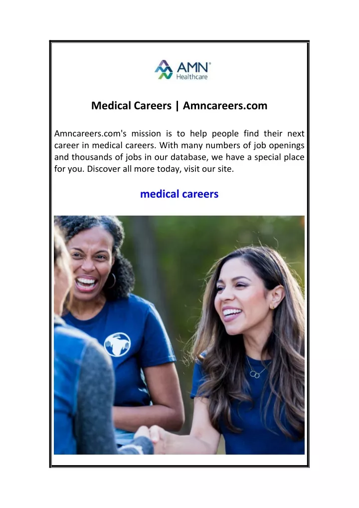 medical careers amncareers com