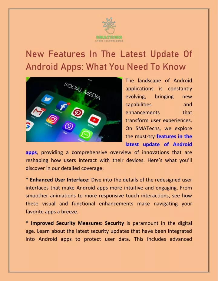 new features in the latest update of android apps