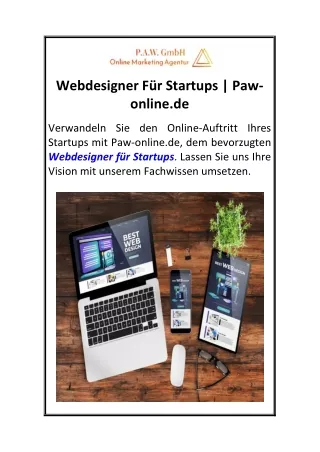 Webdesigner Für Startups  Paw-online.de