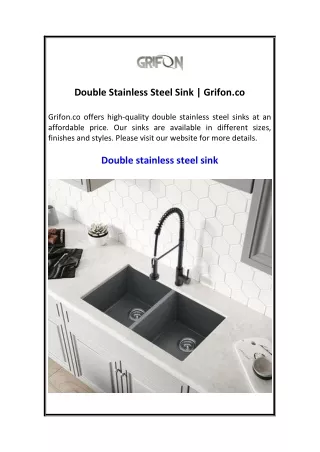 Double Stainless Steel Sink  Grifon.co