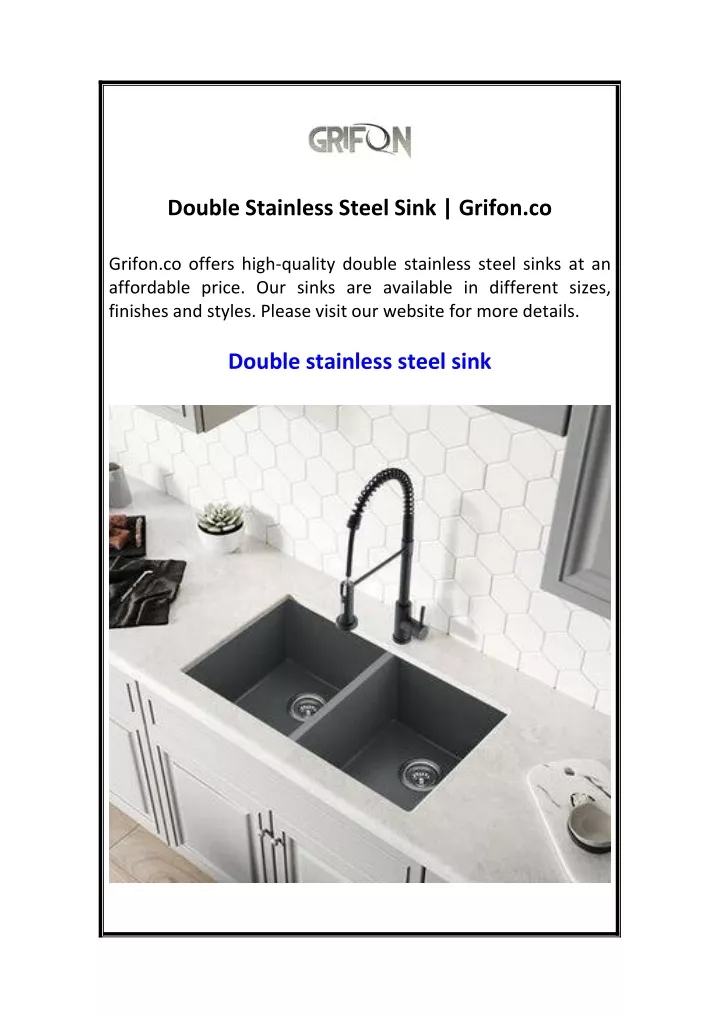 double stainless steel sink grifon co