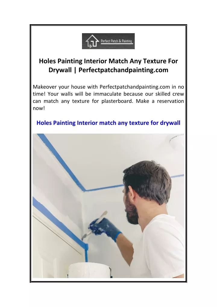 holes painting interior match any texture