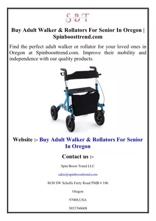 Buy Adult Walker & Rollators For Senior In Oregon  Spinboosttrend.com