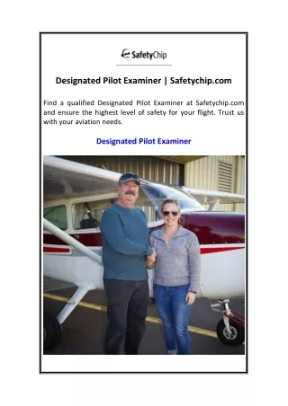 Designated Pilot Examiner  Safetychip.com