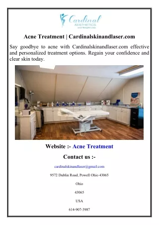 Acne Treatment  Cardinalskinandlaser.com