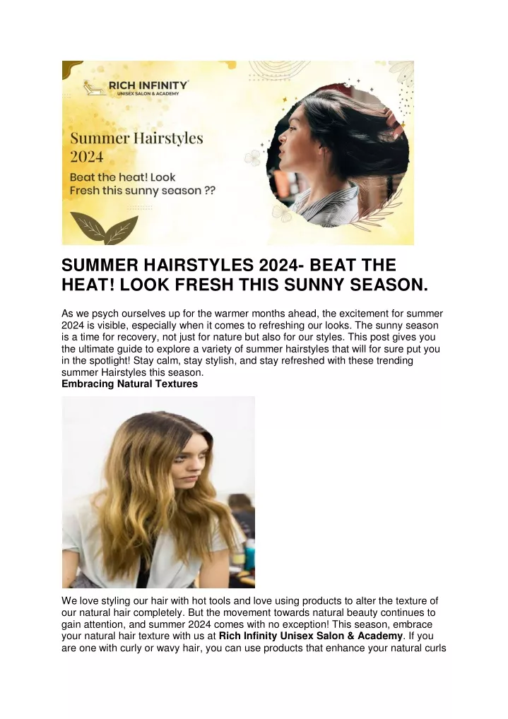 summer hairstyles 2024 beat the heat look fresh