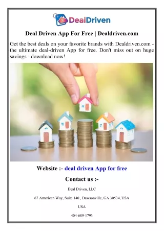 Deal Driven App For Free  Dealdriven.com