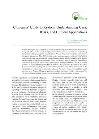 clinicians guide to kratom understanding uses