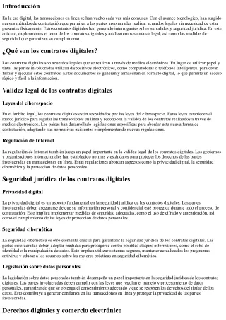 Contratos digitales: validez y seguridad jurídica en las transacciones en línea