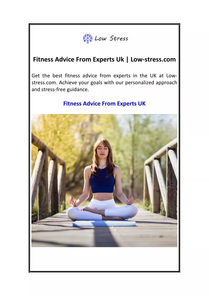 fitness advice from experts uk low stress com