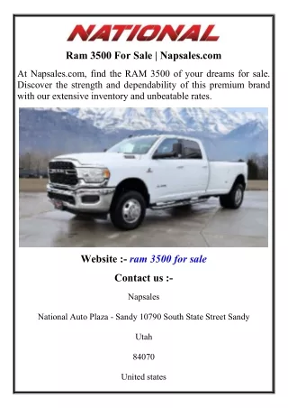 Ram 3500 For Sale  Napsales.com