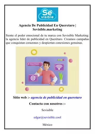 Agencia De Publicidad En Queretaro  Sevisible.marketing