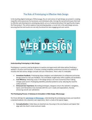 The Role of Prototyping in Effective Web Design
