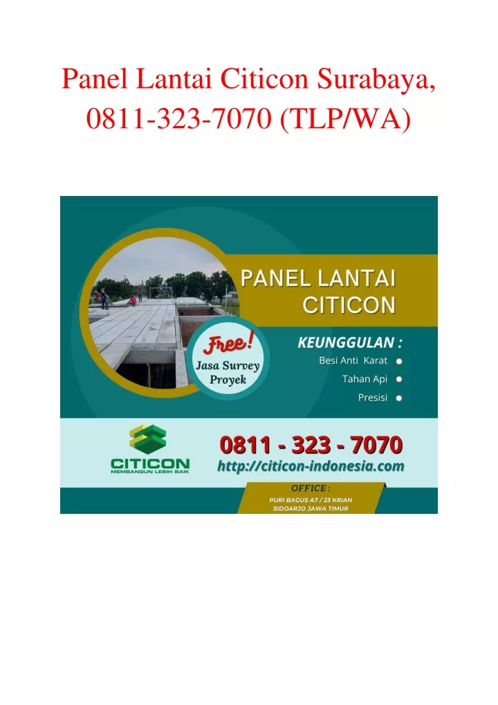 panel lantai citicon surabaya 0811 323 7070 tlp wa