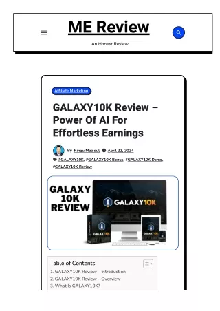 GALAXY10K Review – Power Of AI For Effortless Earnings