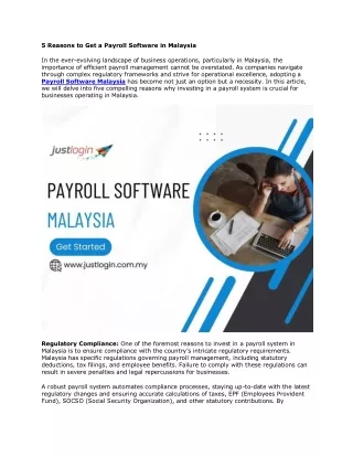 Effective Payroll Software for Smooth Payroll Processing in Malaysia