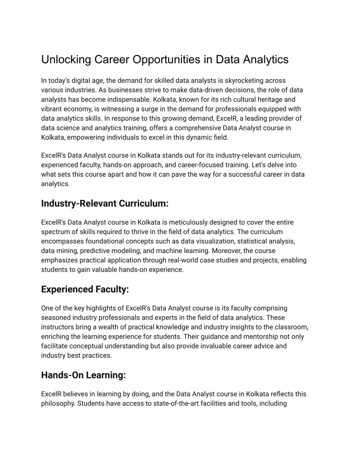 unlocking career opportunities in data analytics