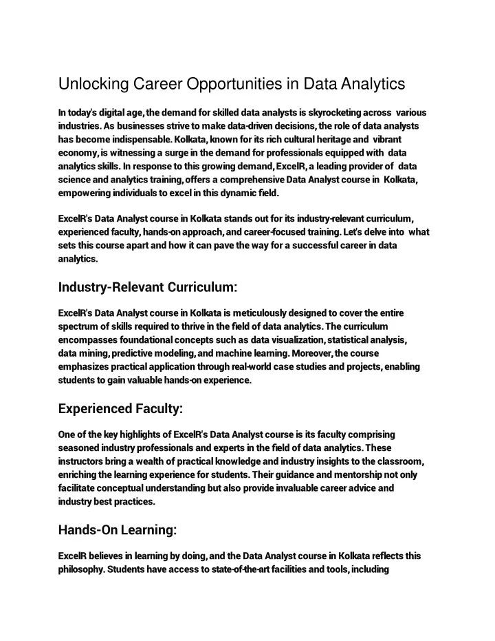 unlocking career opportunities in data analytics
