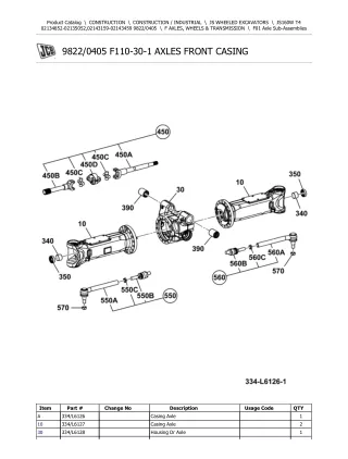 JCB JS160W T4 Wheeled Excavator Parts Catalogue Manual (Serial Number 02134852-02135052)