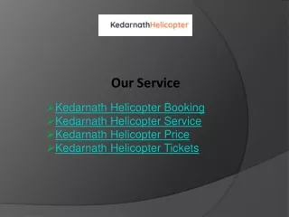 Kedarnath Helicopter Ticket Price