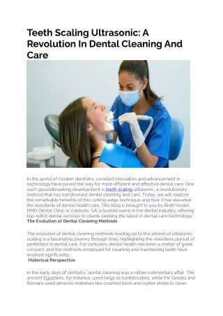 Teeth Scaling Ultrasonic- A Revolution In Dental Cleaning And Care