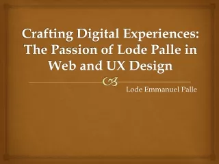 Crafting Digital Experiences: The Passion of Lode Emmanuel Palle in Web and UX D