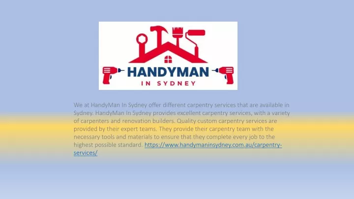 we at handyman in sydney offer different