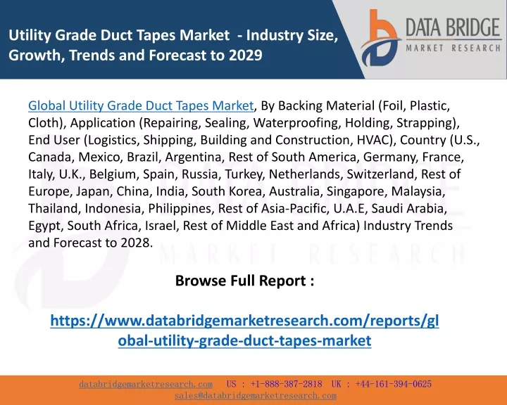 utility grade duct tapes market industry size