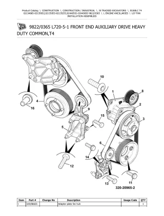 JCB JS180LC T4 TRACKED EXCAVATOR Parts Catalogue Manual (Serial Number 02134865-02135052)