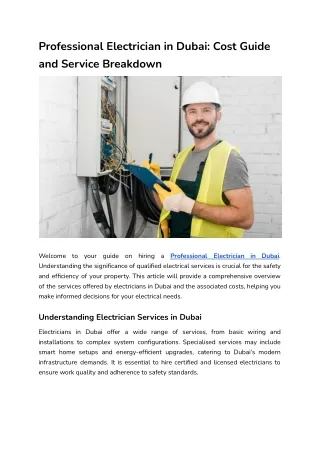 Professional Electrician in Dubai_ Cost Guide and Service Breakdown