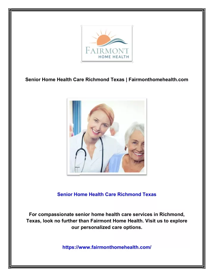 senior home health care richmond texas