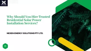 Why Should You Hire Trusted Residential Solar Power Installation Services