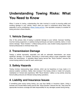 Understanding Towing Risks_ What You Need to Know