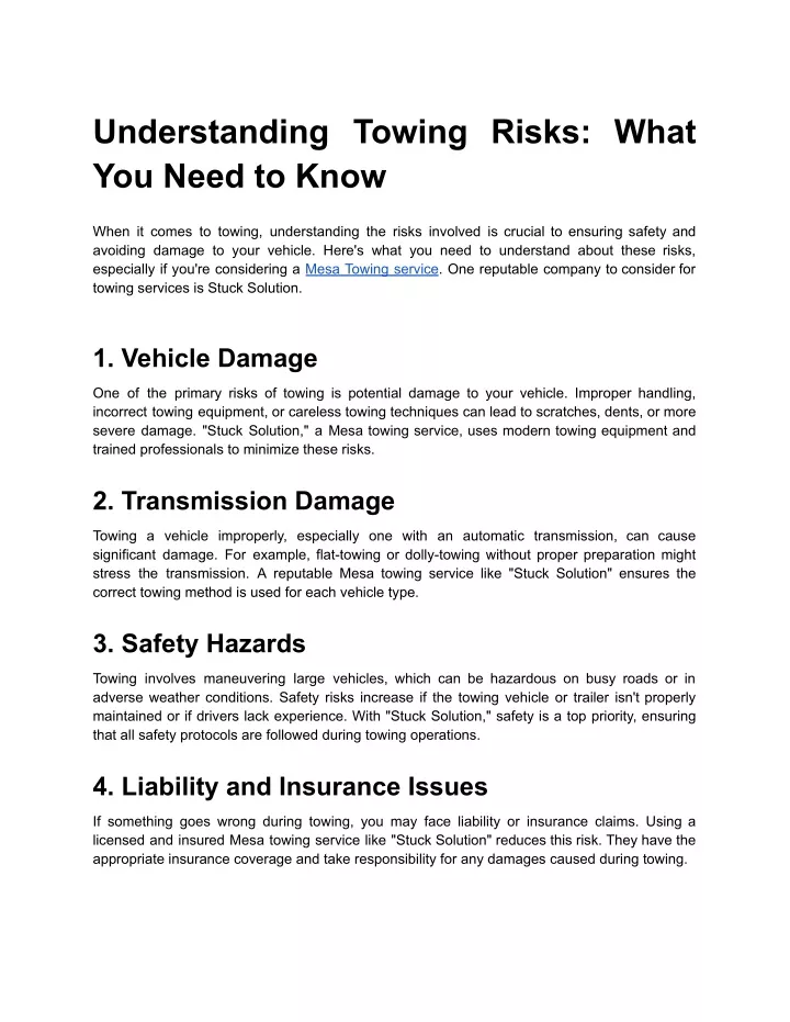 understanding towing risks what you need to know