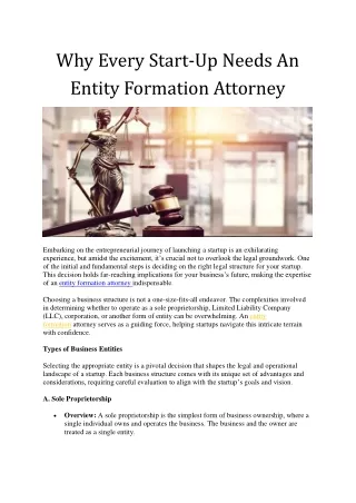 Entity Formation Attorney In Texas | Why Every Start-Up Need
