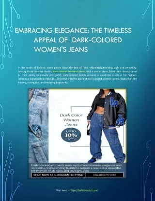 Embracing Elegance: The Timeless Appeal of Dark-Colored Women's Jeans