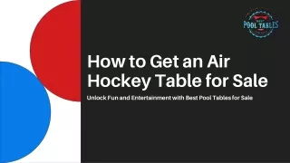 How to Get an Air Hockey Table for Sale