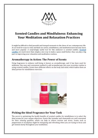 Scented Candles & Mindfulness: Enhancing Your Meditation & Relaxation Practices