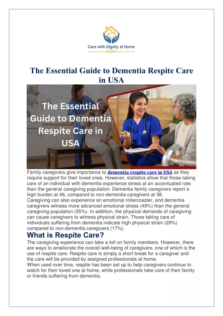 the essential guide to dementia respite care